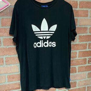 Adidas Black Tee with White Logo